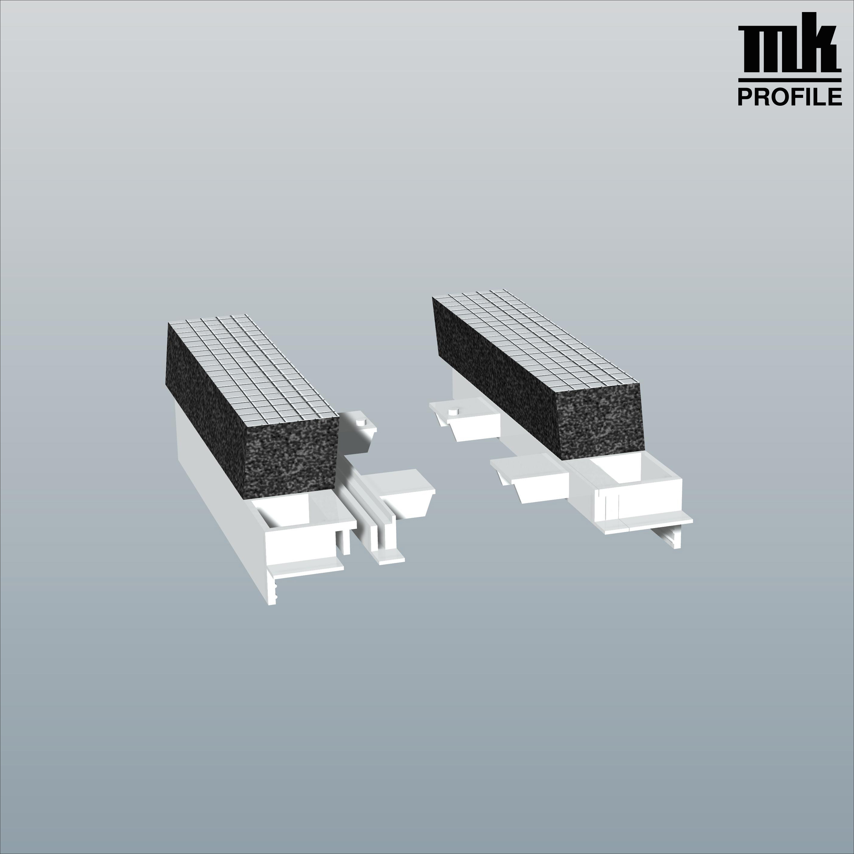 Menke Adapter kompl. pass. zu D120 Flex weiss mit 20mm hohen Alu-Flex Isolierung Art.Nr. A120 FLEX