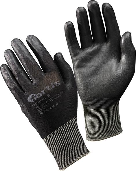 Strickhandschuh Fitter S Schwarz En388 Feinstrick-Polyester Mit