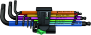 Wera Kugelkopf Winkelschlüsselsatz metrisch von 1,5-10mm, für Innensechskantschrauben 05073593001 BlackLaser 950/9 Hex-Plus Multicolour 1