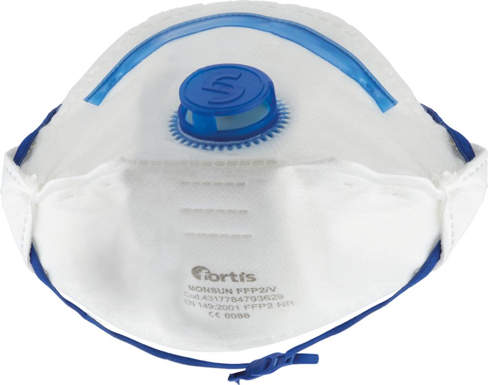 Atemschutzfaltmaske Monsun FFP2/V (Box a 10 Stück) Fortis 4063726028235