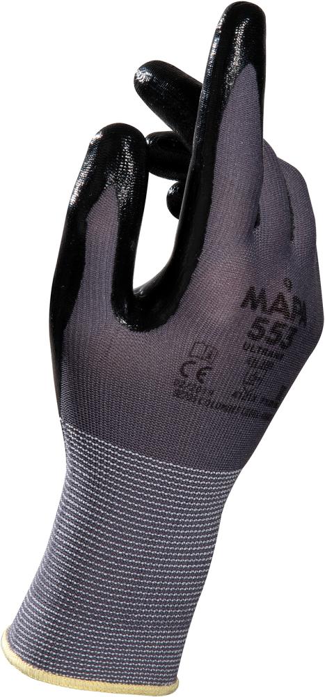 Montagehandschuh Ultrane 553 En388 Grau-Schwarz Poliamitstrick/Nitril