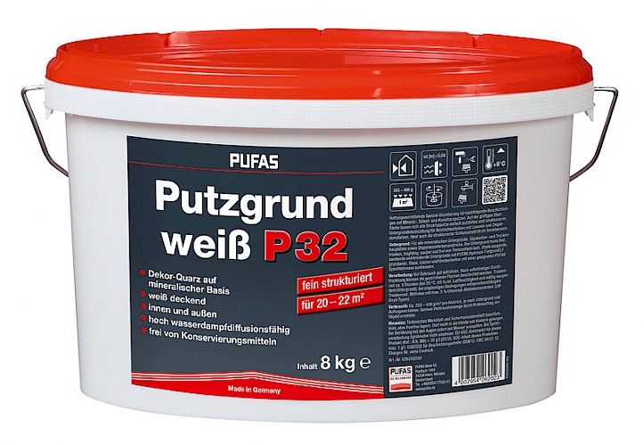 Pufas Putzgrund Weiß P32 Fein 8kg