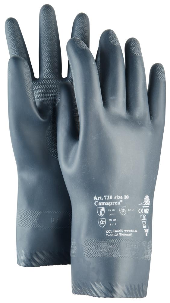 Handschuh Chemikalienschutz Camapren 720 Gr.9 EN388/EN374 schwarz Chloropren/Naturlatex 4008198772095