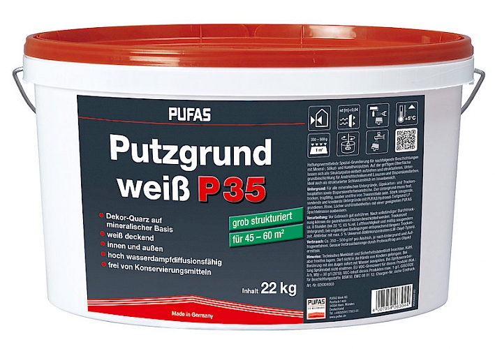 Artikelhauptbild Pufas Putzgrund Weiß P 35 Grob 22kg