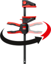 Bessey Einhandzwinge mit drehbarem Griff, Innovativer 360° Dreh-Mechanismus EZ360-30 12-stufiger Rastmechanismus