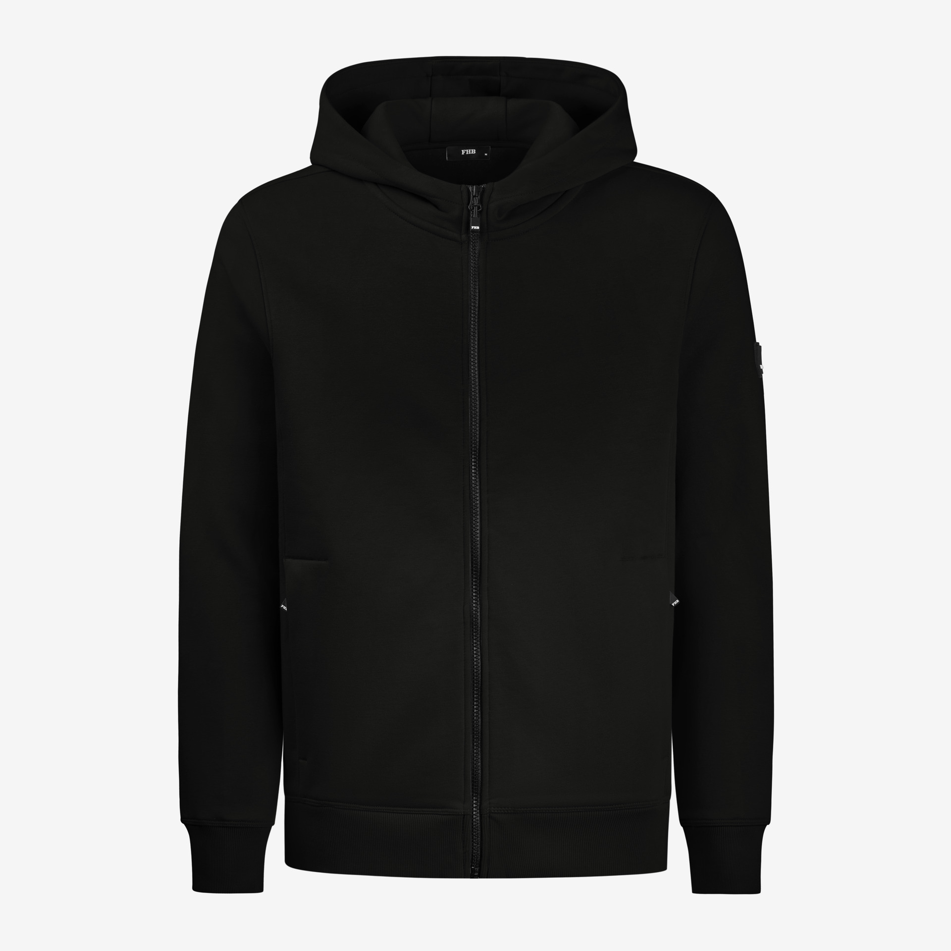 FHB original, QUENTIN Hoodie-Jacke unisex, schwarz, Größe L 820130-20-L