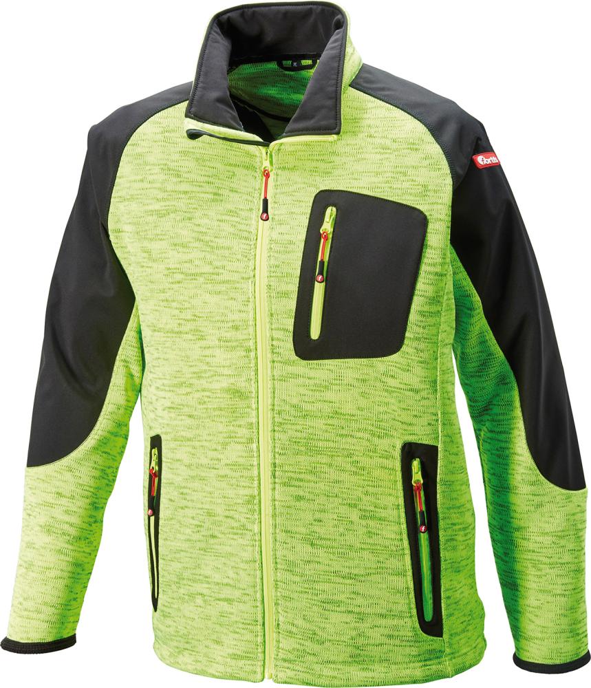 Strickjacke,Softshell,Limegreen Schwarz,Fortis