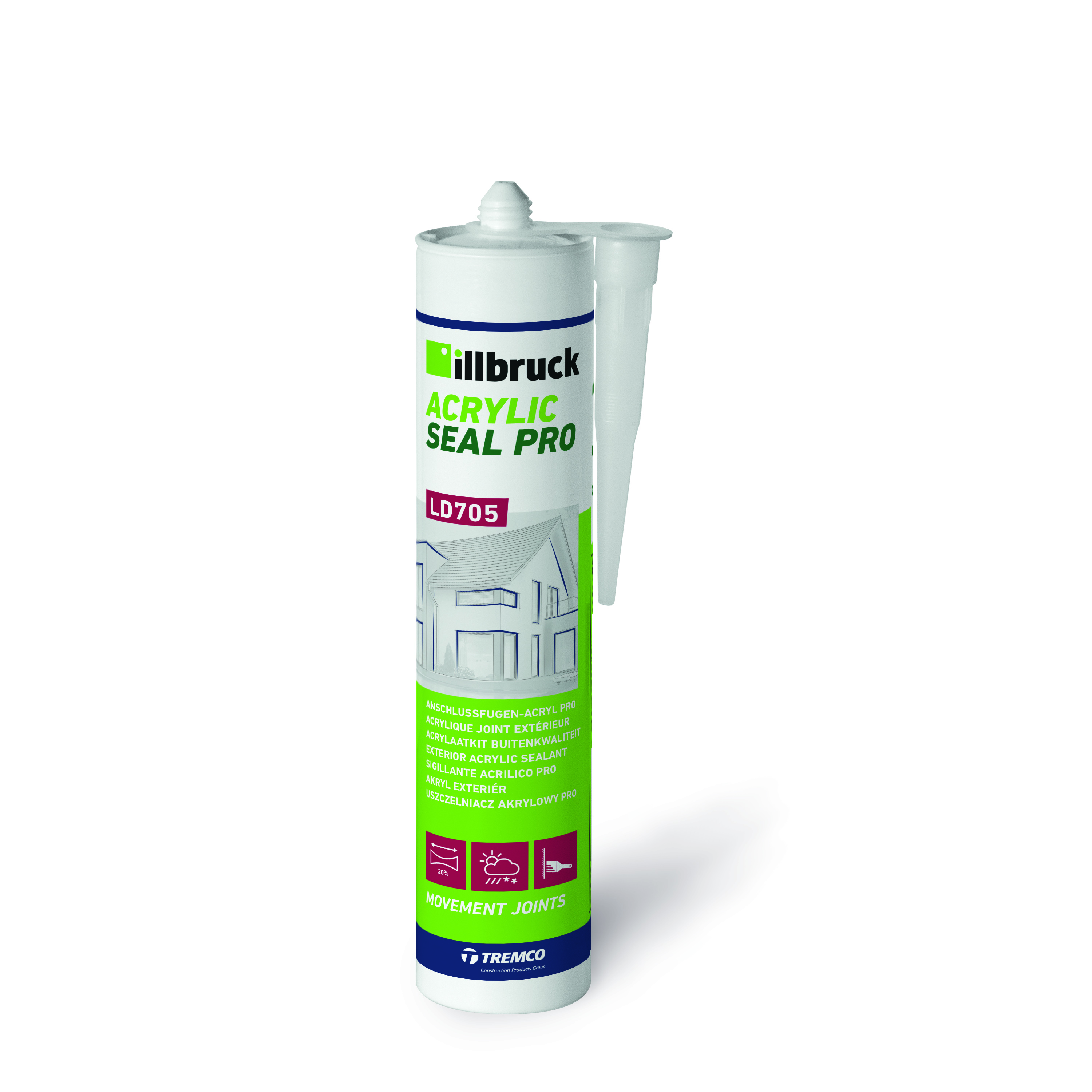Illbruck LD705 Bauanschlussfugen Acryl weiß 310ml VE= 20 Stück (20% zulässige Gesamtverformung) LD705395867