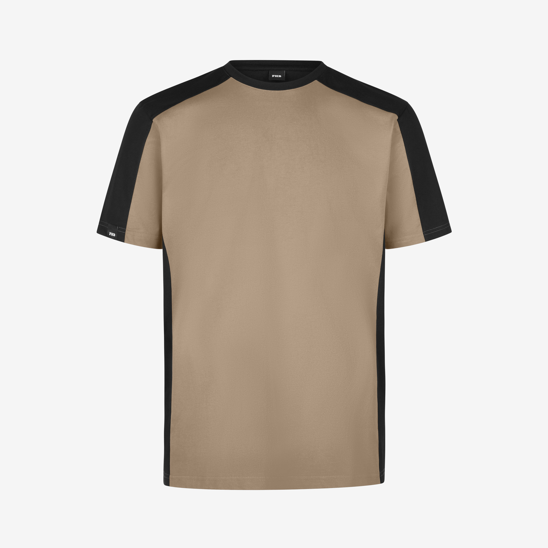 FHB T-Shirt MARC zweifarbig Beige/Schwarz