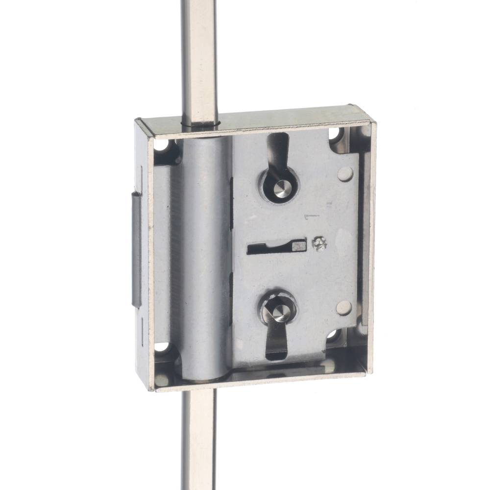 Junie Drehstangenschloss 7010 vernickelt, ohne Stange mit Zuhaltung, Stange 8/7 mm 7010.30002:Z87.201