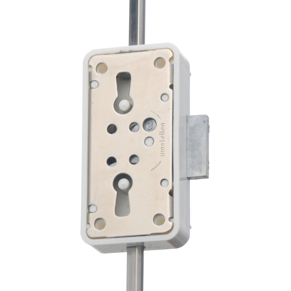 Junie Drehstangenschloss 7051 PVC weiss, Zuhaltung, Stange 6/5 mm Dorn 15 mm 7051.15025
