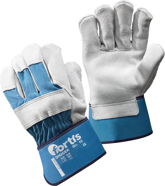 Rindspaltleder Handschuh Digger Gr.10 TUEV-GS EN388 blau-weiß 4317784794404