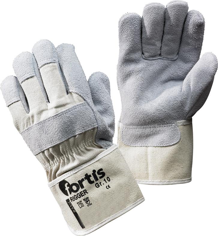 Handschuh Rindkernspaltleder Rigger Gr.10 EN388 grau-weiß 4317784794428