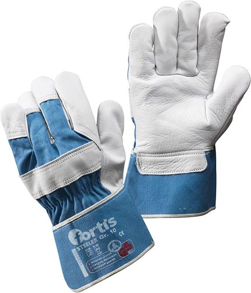 Rindvolllederhandschuh "Steeler" Gr.10 TUEV-GS EN388 blau-weiß 4317784794398