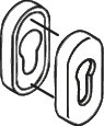 Hewi Schlüsselrosette 316RKN Oval PZ F90 Tiefschwarz, Kunststoff, für einseitige Befestigung 4014884810019