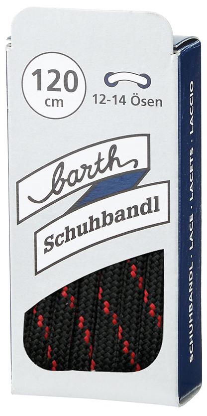 Schnürsenkel 120cm schwarz-rot dick rund 3907 0012 4018336726521