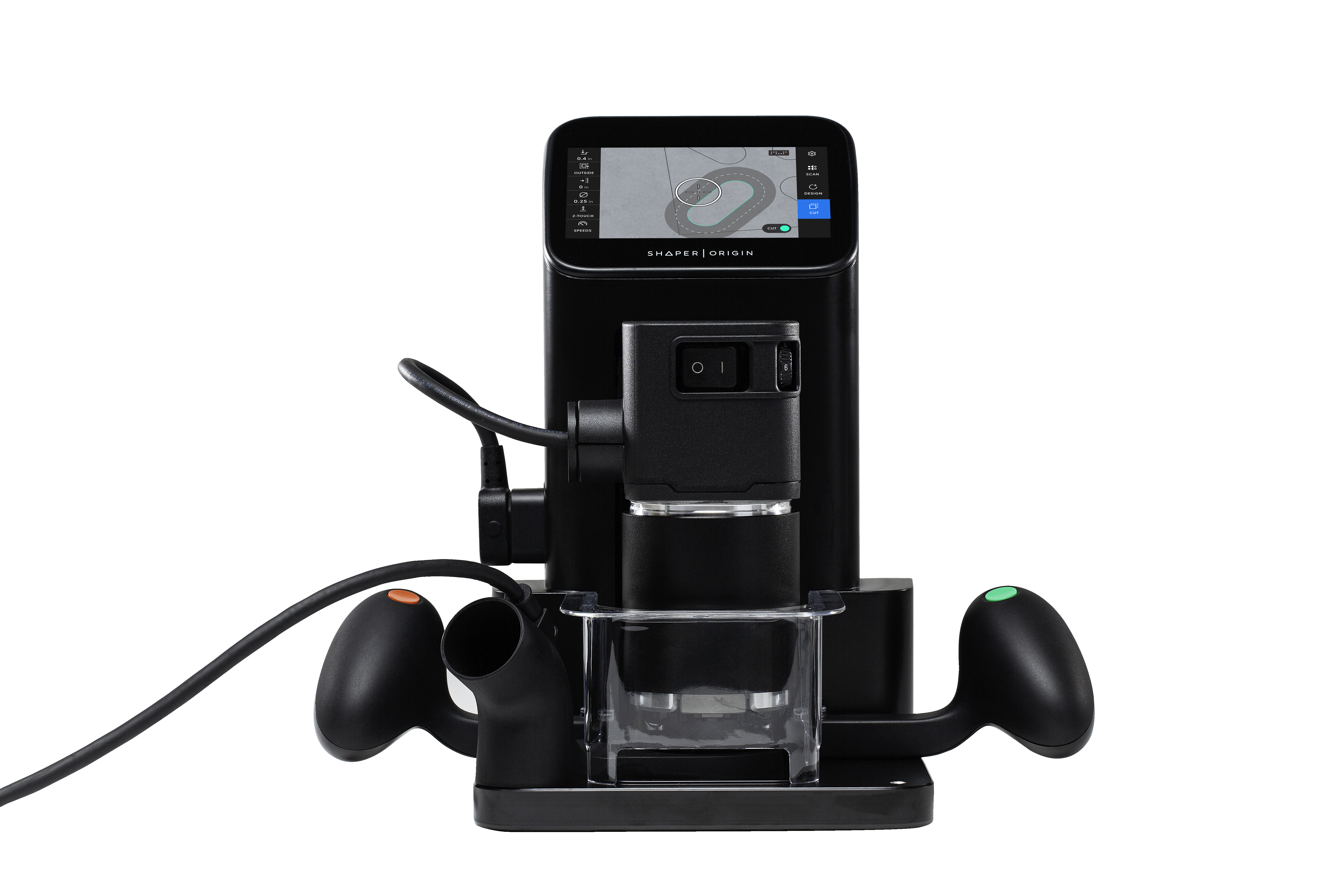 Bild 1 Shaper Origin handgeführte CNC Fräse SO2-EN Höhe:306mm Tiefe:227mm Breite:339mm Gewicht:6,75kg