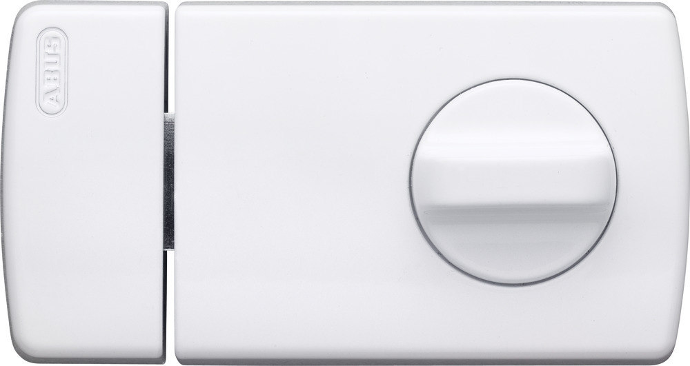 Abus Tür-Zusatzschloss 2110 W weiss DIN R/L umstellbar mit Drehknopf